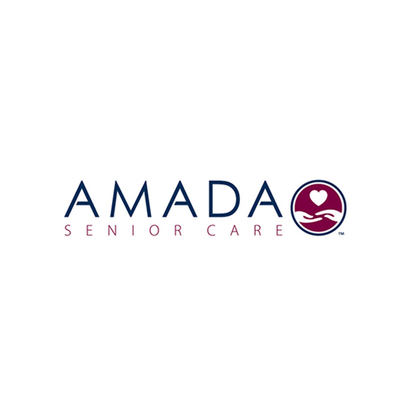 Amada Senior Care script logo with heart art